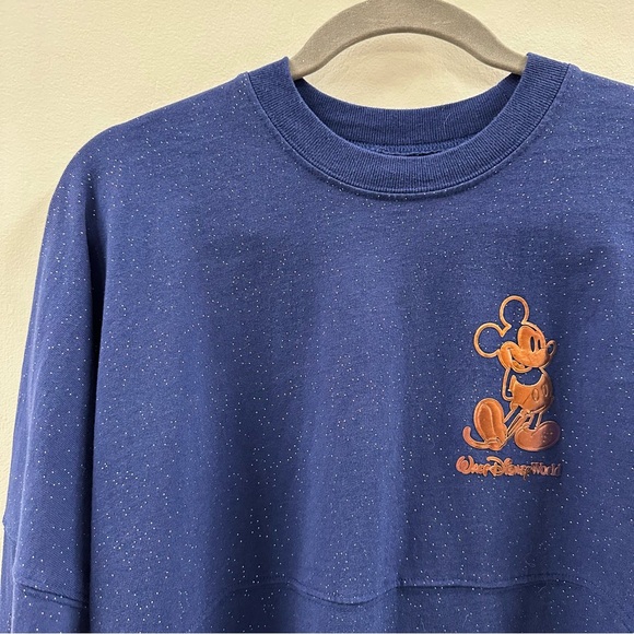 WDW 50th Anniversary Spirit Tee Long Sleeve T Shirt Blue Copper Mickey - Picture 3 of 12